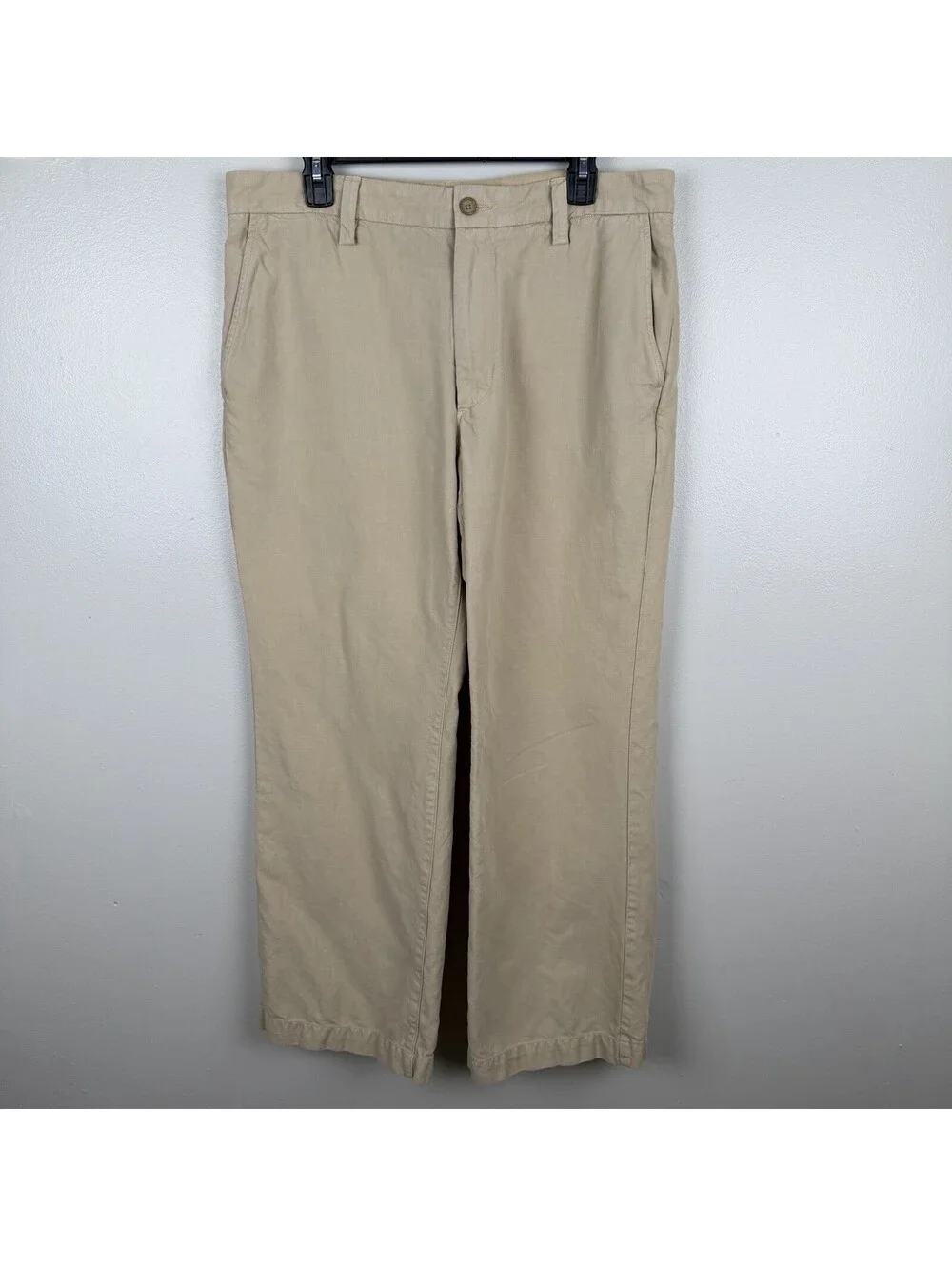 Banana Republic Linen Cotton Blend 78 Chinos Khaki Tan Mens 36x30